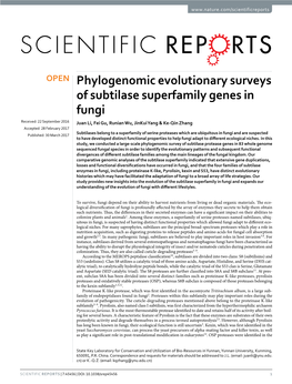 Phylogenomic Evolutionary Surveys of Subtilase Superfamily Genes in Fungi