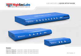 Models: KVM SWITCHES | QUICK SETUP GUIDE