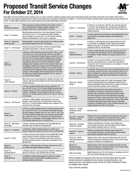 Proposed Transit Service Changes