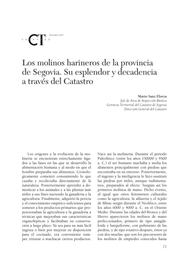 Los Molinos Harineros De La Provincia De Segovia