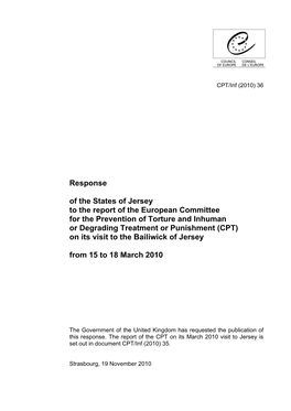 Response of the States of Jersey to the Report of the European