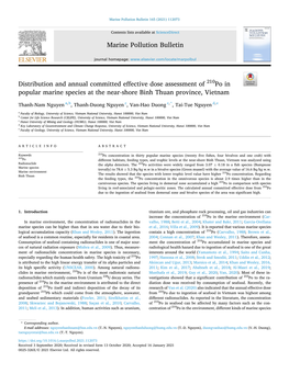 Distribution and Annual Committed Effective Dose Assessment of 210Po in Popular Marine Species at the Near-Shore Binh Thuan Province, Vietnam