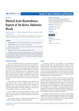 Bilateral Acute Myotendinous Rupture of the Rectus Abdominis Muscle