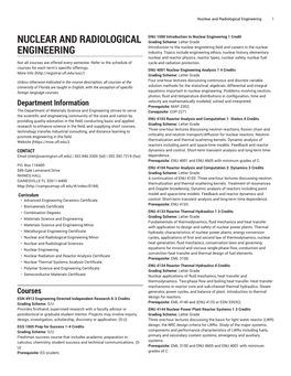 Nuclear and Radiological Engineering 1