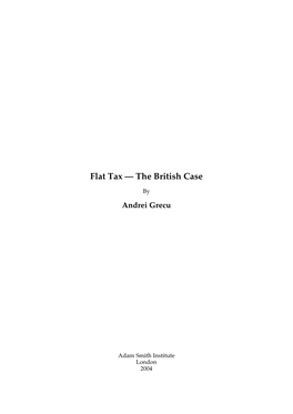 Flat Tax — the British Case