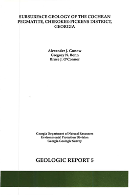 Subsurface Geology of the Cochran Pegmatite, Cherokee-P…