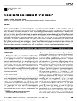 RESEARCH Topographic Expressions of Lunar Graben