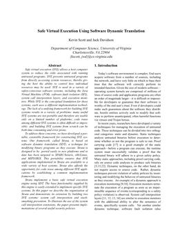 Safe Virtual Execution Using Software Dynamic Translation