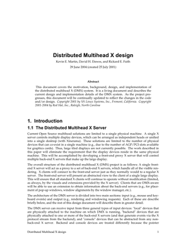 Distributed Multihead X Design Kevin E