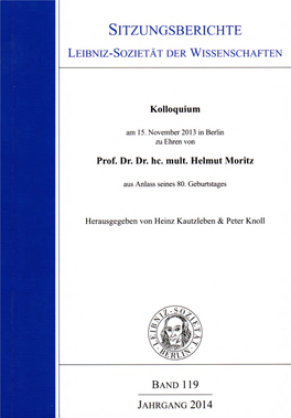 Sitzungsberichte Der Leibniz-Sozietät, Jahrgang 2014, Band