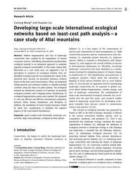 Developing Large-Scale International Ecological Networks Based on Least-Cost Path Analysis–A Case Study of Altai Mountains
