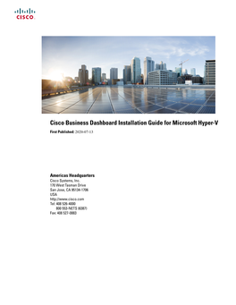 Cisco Business Dashboard Installation Guide for Microsoft Hyper-V