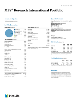 Portfolio Statistics