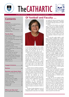 Thecathartic ALUMNI MAGAZINE | FACULTY of HEALTH SCIENCES | 2010 of Football and Faculty