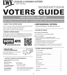 Local Election » May 1, 2021 » Empowering Voters. Defending Democracy