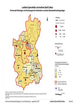 Kommunale Abwasserbeseitigung Im Land Brandenburg – Lagebericht 2007 Landkreis Spree-Neiße/Cottbus Seite 86 Kläranlagen Des Landkreises Spree-Neiße/Cottbus