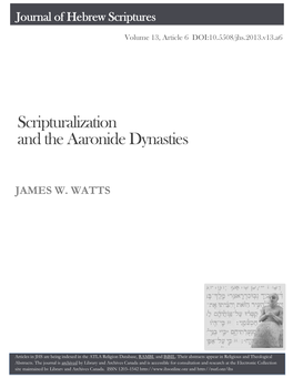 Scripturalization and the Aaronide Dynasties