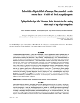 Biodiversidad De Cefalópodos Del Golfo De Tehuantepec, México, Determinada a Partir De Muestreos Directos Y Del Análisis De La Dieta De Peces Pelágicos Grandes