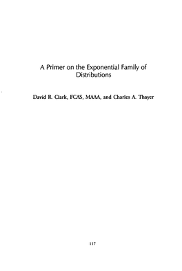 A Primer on the Exponential Family of Distributions