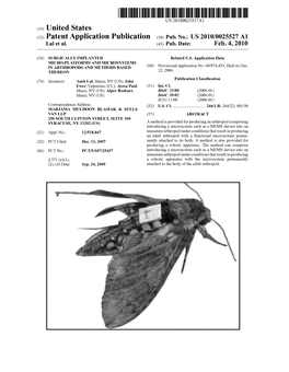 (12) Patent Application Publication (10) Pub. No.: US 2010/0025527 A1 Lal Et Al