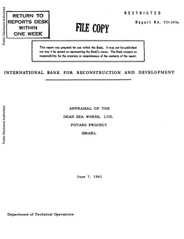 World Bank Document