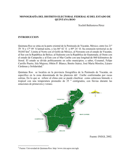 Monografía Del Distrito Electoral Federal 02 Del Estado De Quintana Roo