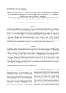 Chemical Composition of a Mud Volcano LUSI and the Health Risk