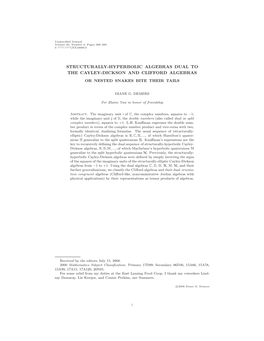 Structurally Hyperbolic Algebras Dual to the Cayley-Dickson and Clifford