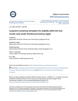 Long-Term Numerical Simulation for Stability Within the River Mouth; Case Study: Rosetta Promontory, Egypt