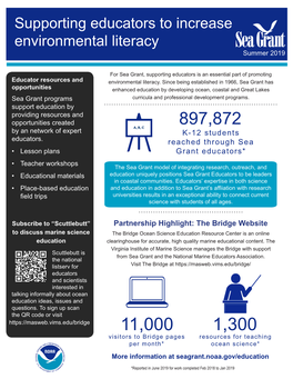 Supporting Educators to Increase Environmental Literacy Summer 2019