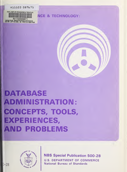Database Administration: Concepts, Tools, Experiences, and Problems