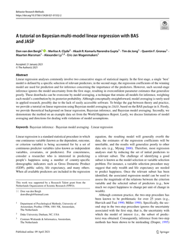 A Tutorial on Bayesian Multi-Model Linear Regression with BAS and JASP