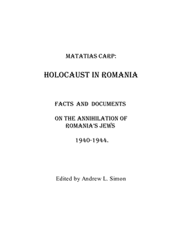 Holocaust in Romania