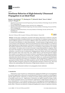 Nonlinear Behavior of High-Intensity Ultrasound Propagation in an Ideal Fluid