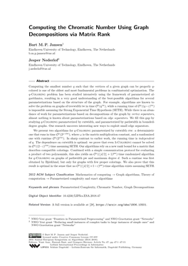 Computing the Chromatic Number Using Graph Decompositions Via Matrix Rank