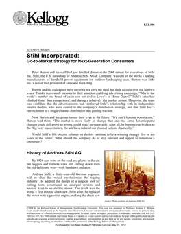 Stihl Incorporated: Go-To-Market Strategy for Next-Generation Consumers