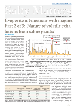Warren, J. K. Volatile Evaporite Interactions with Magma, Part 2 of 3