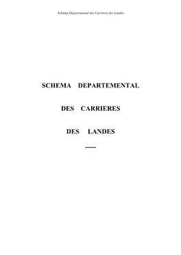 Schema Departemental Des Carrieres Des Landes