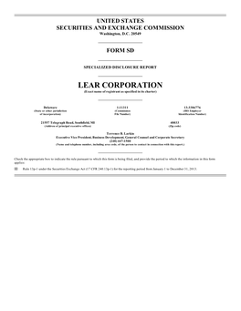 LEAR CORPORATION (Exact Name of Registrant As Specified in Its Charter)