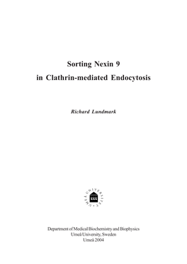 Sorting Nexin 9 in Clathrin-Mediated Endocytosis