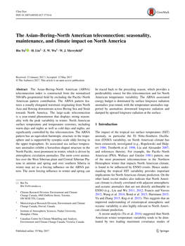 Seasonality, Maintenance, and Climate Impact on North America