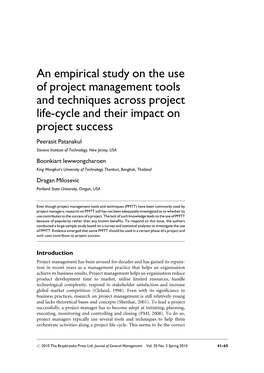 Study on PM Tools and Techniques