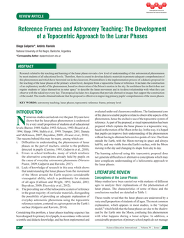 Reference Frames and Astronomy Teaching: the Development of a Topocentric Approach to the Lunar Phases