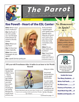 The Parrot Your ARC Newsletter by and for ESL, Multicultural, International