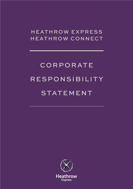 Corporate Responsibility Statement Heathrow Connect