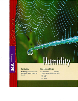 Vocabulary Using Science Words Humidity (Hyoo MI Di Tee) 1