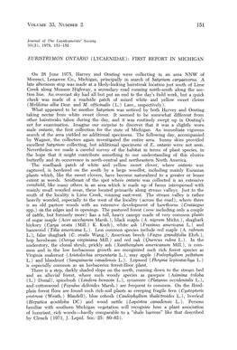 Euristrymon Ontario (Lycaenidae): First Report in Michigan