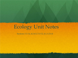 Ecology Unit Notes
