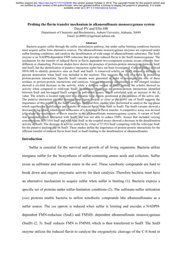 Probing the Flavin Transfer Mechanism in Alkanesulfonate Monooxygenase System