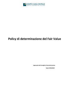 Policy Di Determinazione Del Fair Value